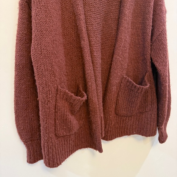 MADEWELL | burgundy Balloon-Sleeve Cardigan Sweater - Picture 6 of 10